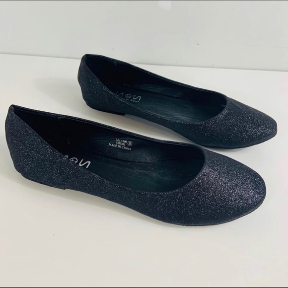 Brand New Size 6 Women’s Black Glitter Flats - Picture 7 of 7